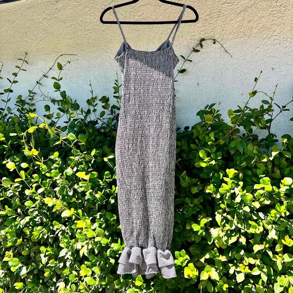 Mable Gingham Jessica Ribbon Sleeveless Bodycon Midi Dress Womens Size Large - Picture 4 of 7